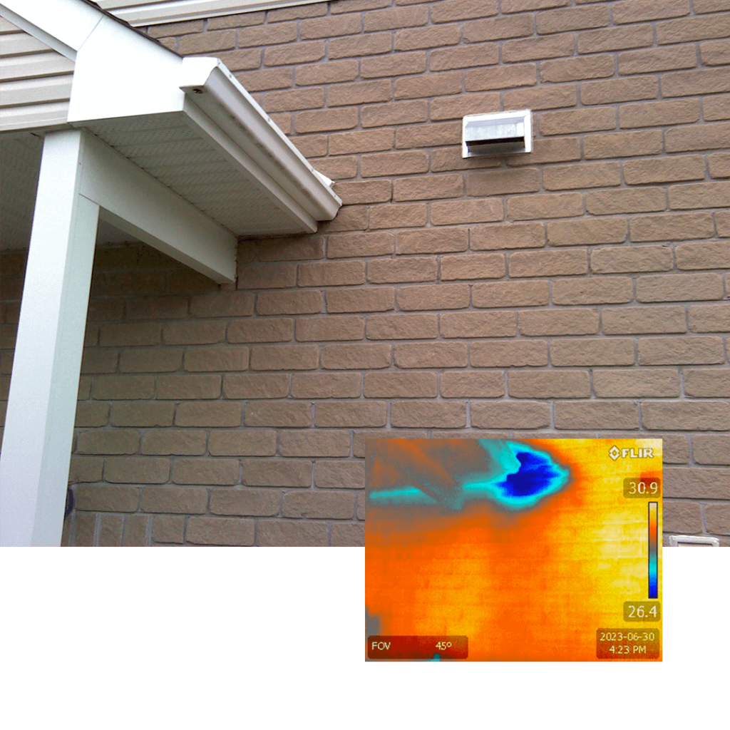 Infiltration d'eau par la maçonnerie - Thermographie
